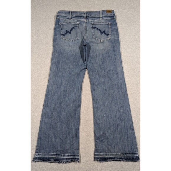 Ariat Denim Women Jeans 32Rx31 Trouser Boot Leg Raw Frayed Hems Light Wash - Picture 6 of 15